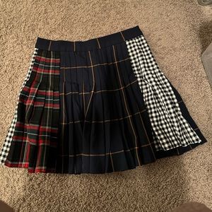 Zara pleated check skirt